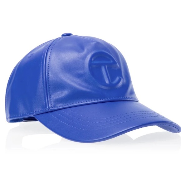Telfar Blue Logo Embossed Vegan Painters Leather Hat/ Baseball Cap New w Tags main image 5